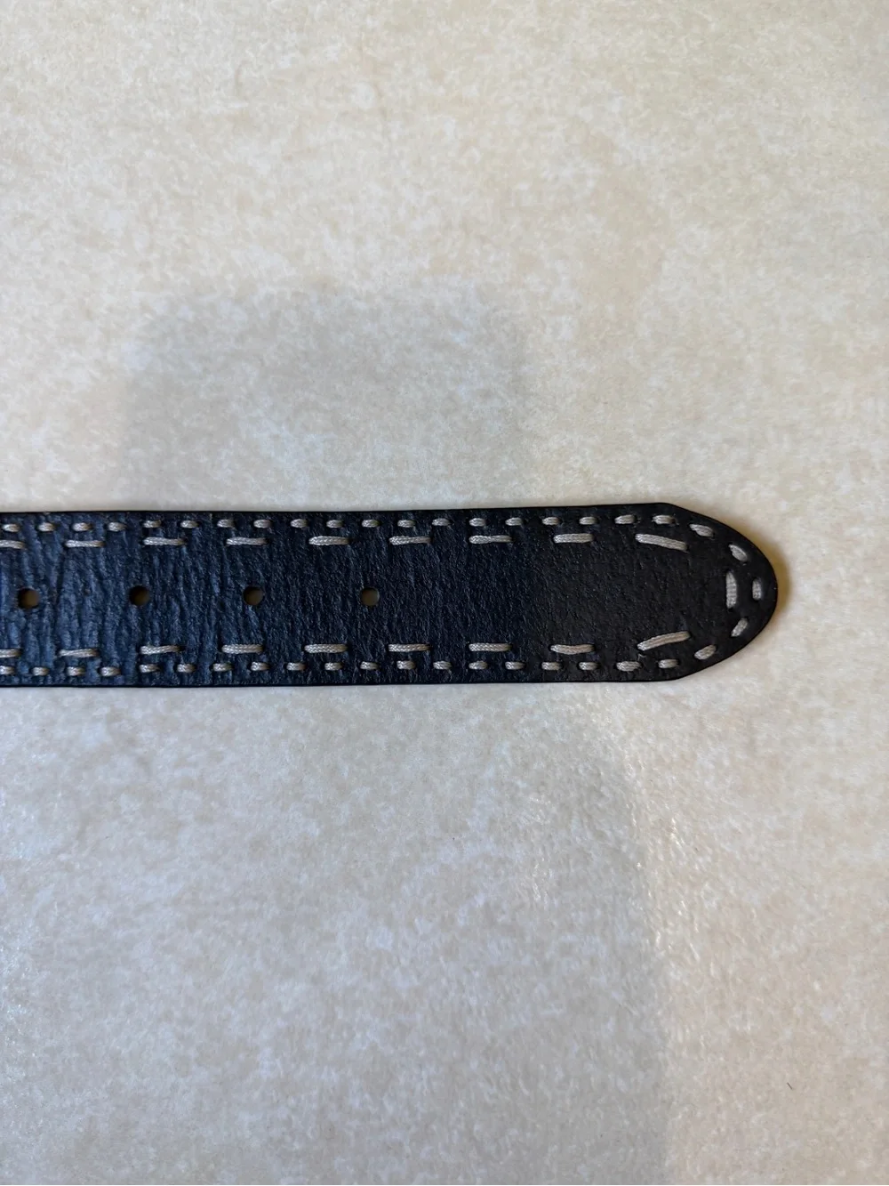 Fossil Brand Stitch Genuine Leather Men’s  Belt  Black Size Large